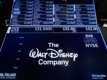 NEW YORK, NY - MAY 14: A logo for The Walt Disney Company is displayed on a trading post during the opening bell on the floor of the New York Stock Exchange (NYSE), May 14, 2019 in New York City. Disney will take full operational control over Hulu from Comcast, effective immediately, the companies announced in a press release Tuesday morning. (Photo by Drew Angerer/Getty Images)