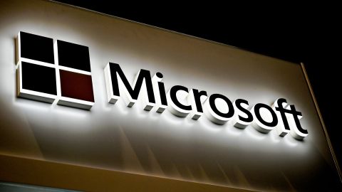 This picture shows the Microsoft logo at the International Cybersecurity Forum (FIC) in Lille on January 28, 2020. (Photo by DENIS CHARLET / AFP) (Photo by DENIS CHARLET/AFP via Getty Images)