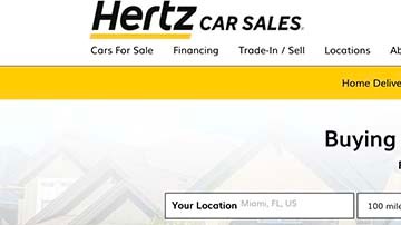 Página de venta de autos usados de Hertz.
