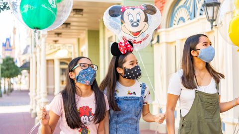 LAKE BUENA VISTA, FL - JULY 11:  In this handout photo provided by Walt Disney World Resort, Walt Disney World Resort theme parks begin their phased reopening on July 11, 2020, in Lake Buena Vista, Florida. All guests two years of age and older will be required to wear an appropriate face covering at all times, except when eating and drinking while dining. (Photo by Matt Stroshane/Walt Disney World Resort via Getty Images)