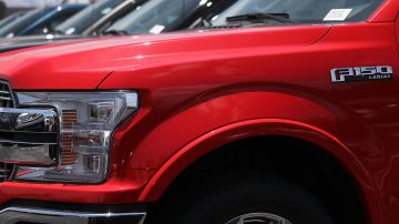 MIAMI, FL - MAY 10:  Ford F-150 pickup trucks are seen on a sales lot on May 10, 2018 in Miami, Florida. The company announced it is suspending production of its F-150 trucks after a fire at a supplier's facility caused it to run out of some parts needed in the production of the truck.  (Photo by Joe Raedle/Getty Images)
