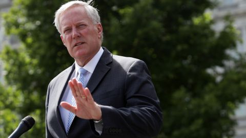 WASHINGTON, DC - AUGUST 28: White House Chief of Staff Mark Meadows speaks to members of the press outside the West Wing of the White House on August 28, 2020 in Washington, DC. (Photo by Alex Wong/Getty Images)