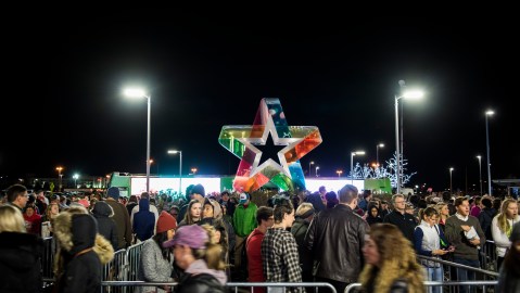 MINNEAPOLIS, MN - NOVEMBER 24: People line up for a Black Friday giveaway outside the Mall of America on November 24, 2017 in Bloomington, Minnesota. (Photo by Stephen Maturen/Getty Images)
