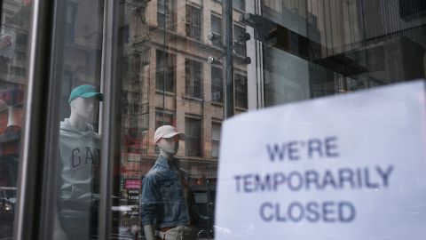 NEW YORK, NY - MAY 08: A store stands closed near Wall Street as the coronavirus keeps financial markets and businesses mostly closed on May 08, 2020 in New York City. The Bureau of Labor Statistics announced on Friday that the US economy lost 20.5 million jobs in April. This is the largest decline in jobs since the government began tracking the data in 1939.


 (Photo by Spencer Platt/Getty Images)