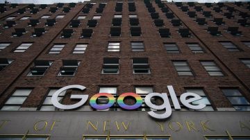 NEW YORK, NY - JUNE 3: The Google logo adorns the outside of their NYC office Google Building 8510 at 85 10th Ave on June 3, 2019 in New York City. Shares of Google parent company Alphabet were down over six percent on Monday, following news reports that the U.S. Department of Justice is preparing to launch an anti-trust investigation aimed at Google. (Photo by Drew Angerer/Getty Images)