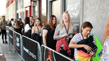 WEST HOLLYWOOD, CALIFORNIA - SEPTEMBER 18: Fans arrive as Billie Eilish performs an exclusive concert for SiriusXM and Pandora at The Troubadour on September 18, 2019 in West Hollywood, California. (Photo by Neilson Barnard/Getty Images for SiriusXM)