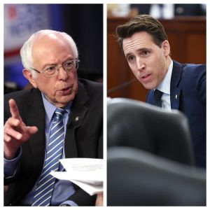 Otrora oponentes, Bernie Sanders y Josh Hawley trabajan ...