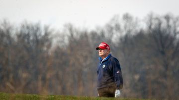 STERLING, VA - DECEMBER 13: U.S. President Donald Trump golfs at Trump National Golf Club on December 13, 2020 in Sterling, Virginia. (Photo by Al Drago/Getty Images)