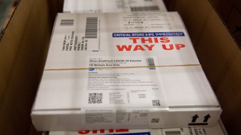UNSPECIFIED, ENGLAND - DECEMBER 14: Doses of the Pfizer/BioNTech coronavirus vaccine, which are being stored at a secure location in the Midlands, are taken from cold storage to waiting transit ahead of distribution to the hundreds of the NHS Covid-19 vaccination centres run by local doctors opening across England on December 14, 2020 in an unspecified location in the United Kingdom. GP practices in more than 100 locations will have the vaccine delivered to them on Monday, with some opening their clinics later in the afternoon. (Photo by Jacob King - WPA Pool/Getty Images)