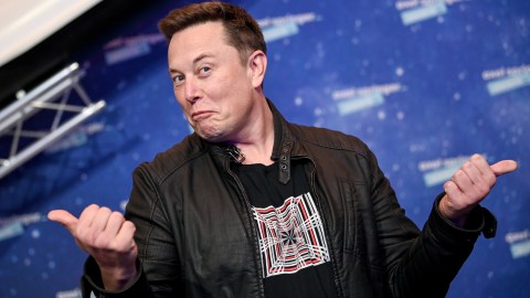 SpaceX owner and Tesla CEO Elon Musk poses on the red carpet of the Axel Springer Award 2020 on December 01, 2020 in Berlin, Germany.