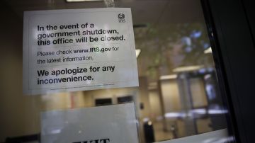 NEW YORK, NY - OCTOBER 01:  A sign is posted in the window of an IRS office in Brooklyn notifying that the office is closed due to the government shutdown on October 1, 2013 in New York City. Federal museums and parks across the nation are closed starting today due to a government shutdown for the first time in nearly two decades. The Dow Jones industrial average, the S&P 500 and the Nasdaq all rose slightly higher in early trading Tuesday morning.  (Photo by Spencer Platt/Getty Images)