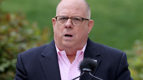 ANNAPOLIS, MARYLAND - APRIL 17: Maryland Governor Larry Hogan talks to reporters during a news briefing about the ongoing novel coronavirus pandemic in front of the Maryland State House April 17, 2020 in Annapolis, Maryland. Maryland Superintendent of Schools Karen Salmon announced that all state public schools will remain closed until May 15. (Photo by Chip Somodevilla/Getty Images)