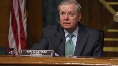 WASHINGTON, DC - NOVEMBER 18: Senate Judiciary Committee Chairman Lindsey Graham (R-SC) arrives for a judicial nomination hearing in the Dirksen Senate Office Building on Capitol Hill November 18, 2020 in Washington, DC. Georgia Secretary of State Brad Raffensperger said that Graham had hinted that Raffensperger should try to discard some ballots in Georgia, where a recount of the presidential election is underway. (Photo by Chip Somodevilla/Getty Images)