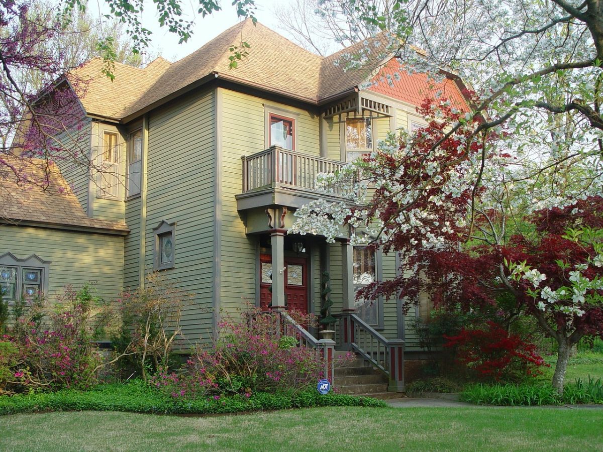 La arquitectura de las casas es uno de los distintivos en Fayetteville, Arkansas.
