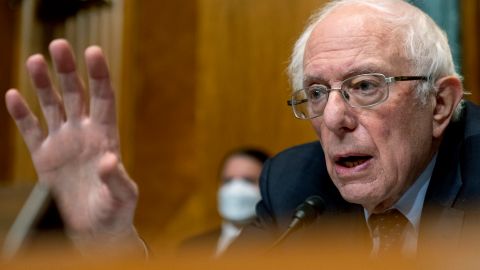 WASHINGTON, DC - FEBRUARY 10:  Chairman Sen. Bernie Sanders, (I-VT) speaks as Neera Tanden, President Joe Bidens nominee for Director of the Office of Management and Budget (OMB), appears before a Senate Committee on the Budget hearing on Capitol Hill on February 10, 2021 in Washington, DC. Tanden helped found the Center for American Progress, a policy research and advocacy organization and has held senior advisory positions in Democratic politics since the Clinton administration. (Photo by Andrew Harnik-Pool/Getty Images)