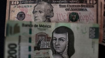 Precio del peso mexicano frente al dólar estadounidense.