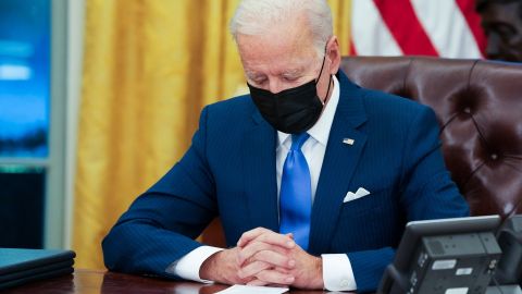 U.S. President Joe Biden makes brief remarks before signing several executive orders directing immigration actions for his administration in the Oval Office at the White House on February 02, 2021 in Washington, DC. The orders will aim to reunite migrant families that were separated at the U.S.-Mexico border and authorize a wholesale review of former President Donald Trump's immigration policies.