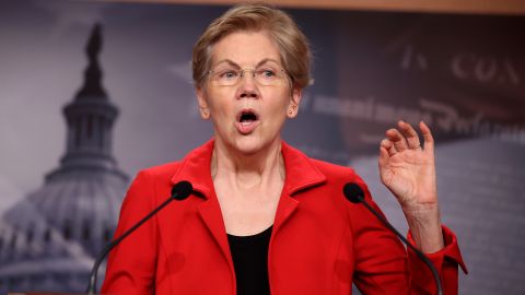 WASHINGTON, DC - MARCH 01: Sen. Elizabeth Warren (D-MA) holds a news conference to announce legislation that would tax the net worth of America's wealthiest individuals at the U.S. Capitol on March 01, 2021 in Washington, DC. Citing growing inequalities during the coronavirus pandemic, Warren, Rep. Pramila Jayapal (D-WA) and Rep. Brendan Boyle (D-PA) introduced the bill that would apply a two-percent tax on people worth more than $50 million and an additional one-percent surcharge for net worth above $1 billion. (Photo by Chip Somodevilla/Getty Images)