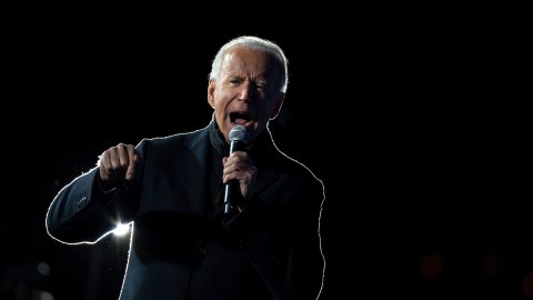 PITTSBURGH, PA - NOVEMBER 02: Democratic presidential nominee Joe Biden speaks during a drive-in campaign rally at Lexington Technology Park on November 02, 2020 in Pittsburgh, Pennsylvania. One day before the election, Biden is campaigning in Pennsylvania, a key battleground state that President Donald Trump won narrowly in 2016. (Photo by Drew Angerer/Getty Images)