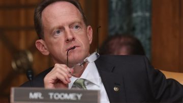 WASHINGTON, DC - JUNE 17:  Senate Budget Committee member Sen. Pat Toomey (R-PA) listens to testimony from Congressional Budget Office Director Keith Hall during a hearing in the Dirksen Senate Office Building on Capitol Hill June 17, 2015 in Washington, DC. Hall told the committee that federal debt would climb to over 100-percent of the total GDP by 2040 without major spending course correction.  (Photo by Chip Somodevilla/Getty Images)