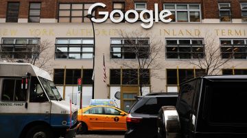NEW YORK, NY - MARCH 05:  Cars drive by 
Google's New York offices on March 5, 2018 in New York City. Published reports say that the tech giant is close to a reaching a $2.4 billion deal to buy the landmark Chelsea Market building. The building, a block-long former Nabisco factory that is named after its ground-floor gourmet food mall, sits directly across from Google's current New York City headquarters in the Meatpacking District. If the sale goes through, it would be one of the most expensive real estate transactions for a single building in New York City history.  (Photo by Spencer Platt/Getty Images)