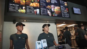 CHICAGO, IL - JUNE 04:  Employees work the counter at a McDonald's restaurant located inside the company's new corporate headquarters on June 4, 2018 in Chicago, Illinois.  McDonald's headquarters recently returned to the Chicago, which it left in 1971, from suburban Oak Brook. Approximately 2,000 people will work from the building.  (Photo by Scott Olson/Getty Images)