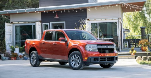 2022 Ford Maverick 2L-EcoBoost AWD Lariat. Preproduction vehicle with optional equipment shown. Available fall 2021.