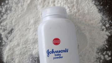 SAN ANSELMO, CALIFORNIA - OCTOBER 18: In this photo illustration, a container of Johnson's baby powder made by Johnson and Johnson sits on a table on October 18, 2019 in San Anselmo, California. Johnson & Johnson, the maker of Johnson's baby powder, announced a voluntary recall of 33,000 bottles of baby powder after federal regulators found trace amounts of asbestos in a single bottle of the product.  (Photo Illustration by Justin Sullivan/Getty Images)