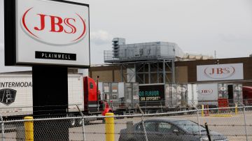 The JBS meat placing plant is viewed in Plainwell, Michigan on June 2, 2021. - An American subsidiary of Brazilian meat processor JBS told the US government that it has received a ransom demand in a cyberattack it believes originated in Russia, forcing some plants to cut production. JBS received the demand from "a criminal organization likely based in Russia" following the attack that has affected its operations in Australia and North America, White House spokeswoman Karine Jean-Pierre said on June 1,2021. According to plant security this facility that processes beef is back online. (Photo by JEFF KOWALSKY / AFP) (Photo by JEFF KOWALSKY/AFP via Getty Images)