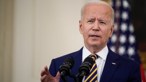 WASHINGTON, DC - JUNE 18: U.S. President Joe Biden speaks about the nation's COVID-19 response and the vaccination program in the State Dining Room of the White House on June 18, 2021 in Washington, DC. According to the U.S. Centers for Disease Control and Prevention, 65% of the adult American population has received at least one dose of the coronavirus vaccine. (Photo by Drew Angerer/Getty Images)
