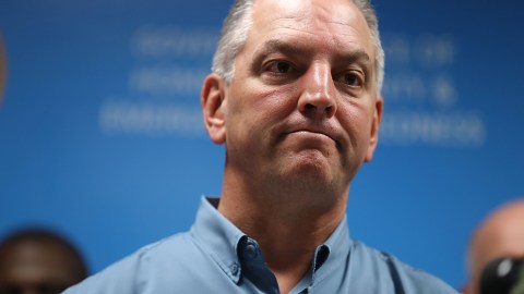 BATON ROUGE, LA - AUGUST 19: Louisiana Governor John Bel Edwards speaks during a press conference to update the public on FEMA's disaster recover and temporary housing programs on August 19, 2016 in Baton Rouge, Louisiana. Last week Louisiana was overwhelmed with flood water causing at least thirteen deaths and thousands of damaged homes. (Photo by Joe Raedle/Getty Images)