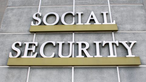 A sign is seen outside a US Social Security Administration building, November 5, 2020, in Burbank, California. (Photo by VALERIE MACON / AFP) (Photo by VALERIE MACON/AFP via Getty Images)