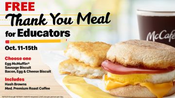 McDonald's presentó su iniciativa para dar desayunos gratis a todo el personal educativo de Estados Unidos.