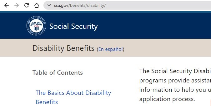 Captura de pantalla de la página oficial de la Administración del Seguro Social.