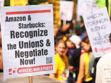 sindicatos de amazon y starbucks