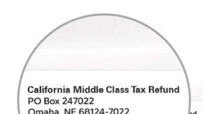 Cheque de estímulo de California