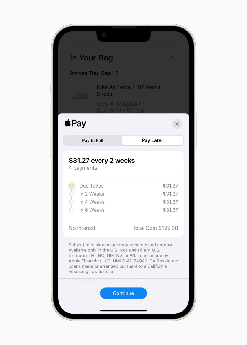 Apple Pay Later revisión