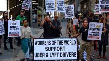 Protesta de conductores de Uber, Lyft, Amazon y DoorDash