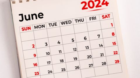 Calendario de junio de 2024