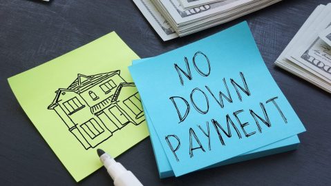Hipoteca de vivienda de pago inicial cero se muestra mediante un texto.