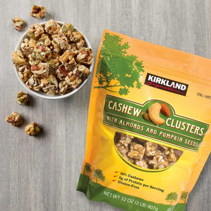 Kirkland Signature Cashew Clusters.