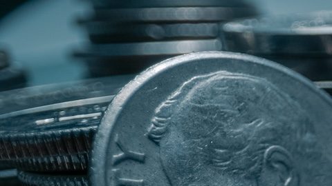 Grupo de monedas de 10 centavos Roosevelt.
