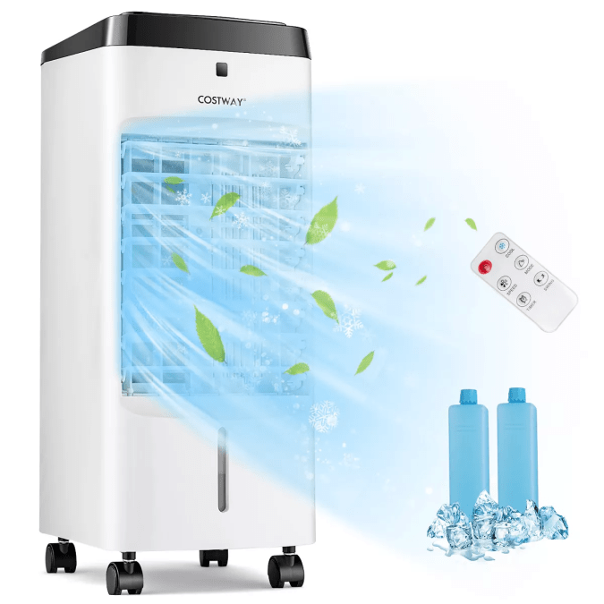 Costway 4-in-1 Evaporative Air Cooler w/ Fan & Humidifier Remote Control Ice Packs.