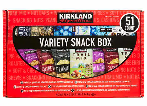 Kirkland Signature Variety Snack Box, 51-count.