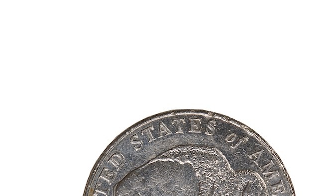 Moneda de primer plano de EE.UU. de 5 centavos.