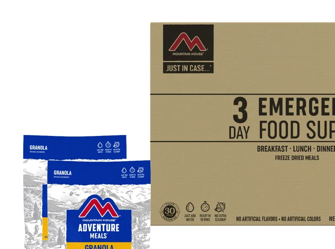 Kit de comidas de emergencia Mountain House.