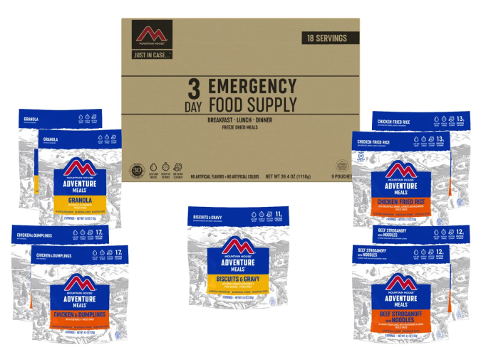 Kit de comidas de emergencia Mountain House.