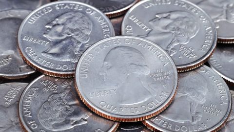 Moneda de 25 centavos de Estados Unidos.