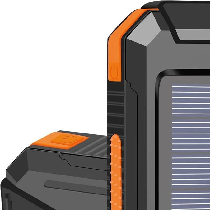 Banco de energía solar portátil 20000mAh.