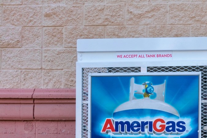 Ubicación de intercambio de tanques de propano al aire libre de AmeriGas: Los Altos, California, EE.UU.